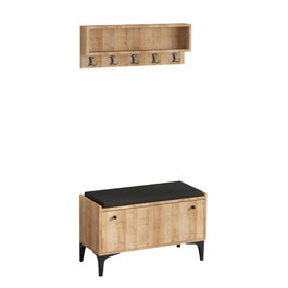 Hanah Home Lena Armario para Zapatos Roble con Perchero